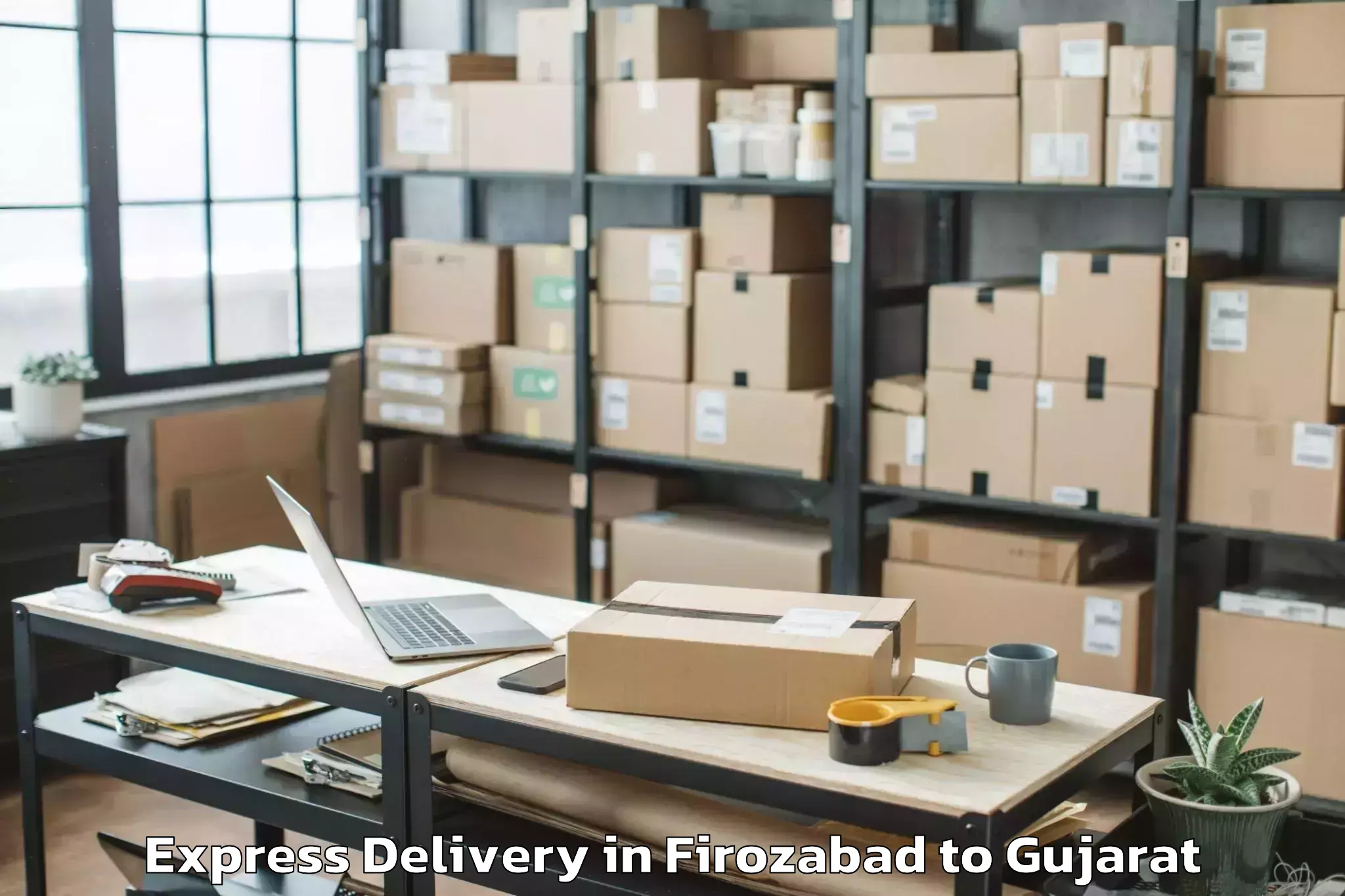 Easy Firozabad to Gujarat National Law Universit Express Delivery Booking